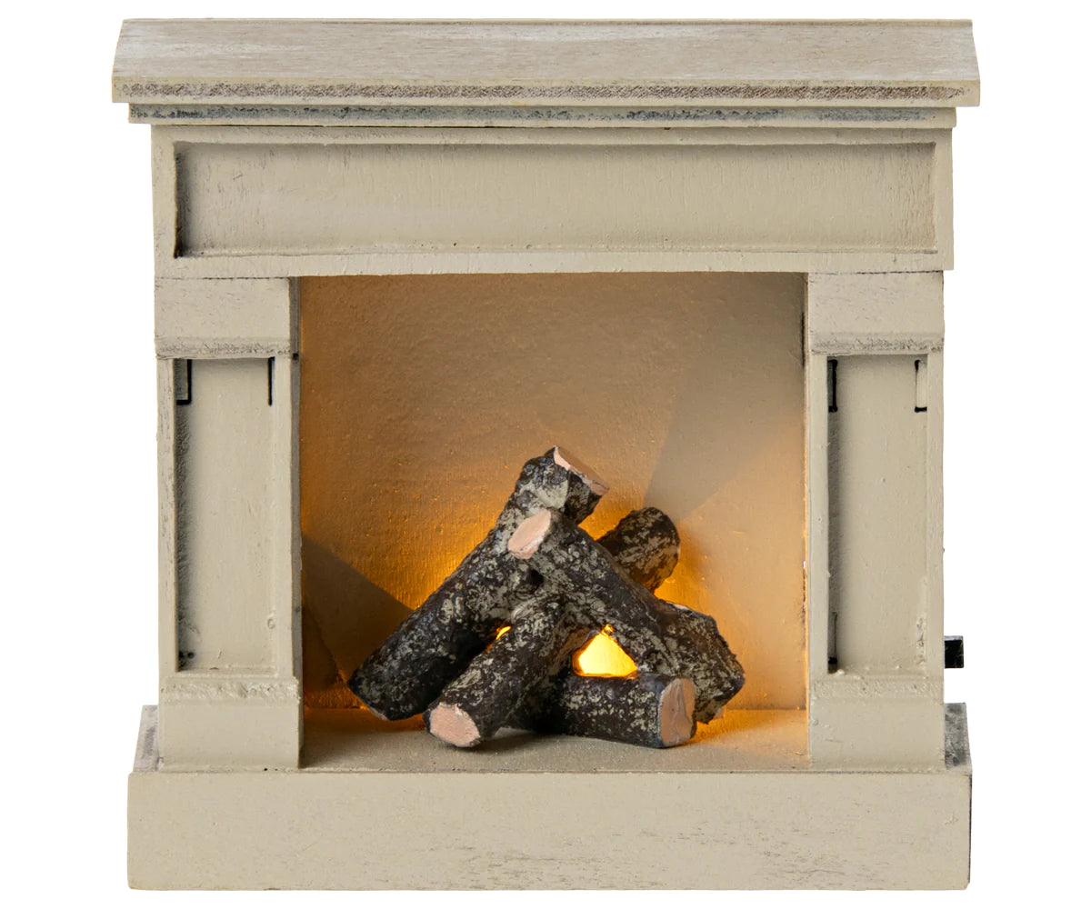 Miniature Fireplace- Mouse Size, Off White