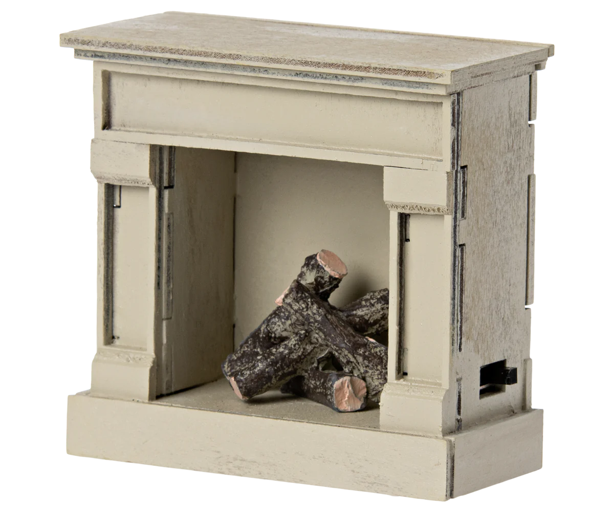 Miniature Fireplace- Mouse Size, Off White
