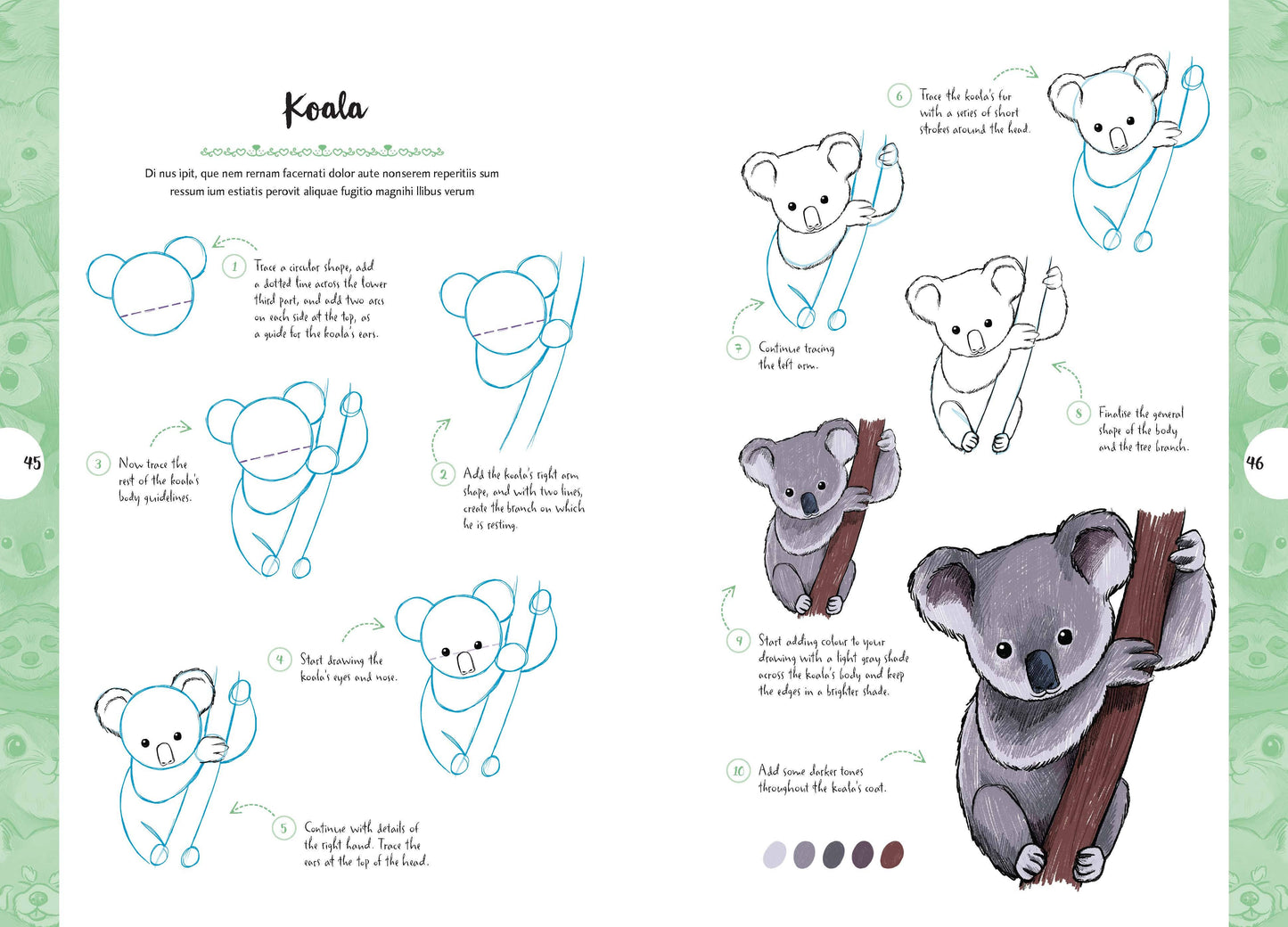10 Step Drawing: Cute Animals