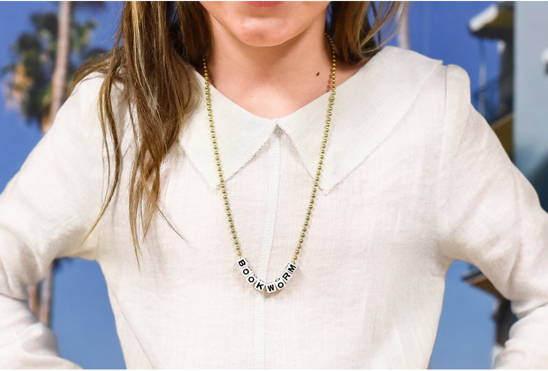 "BOOKWORM" Necklace