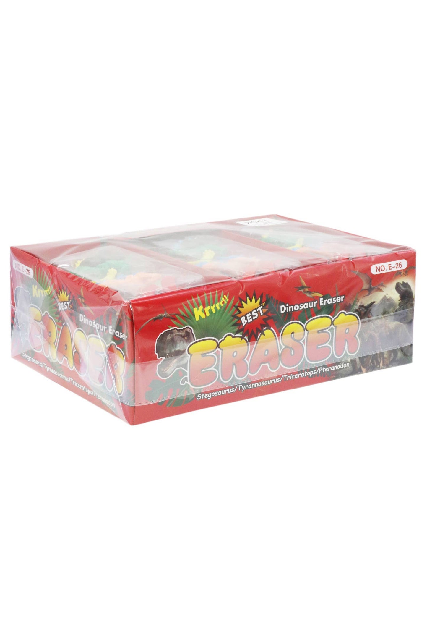 5-Count Mini Dinosaur 3d Eraser - 12 Cards