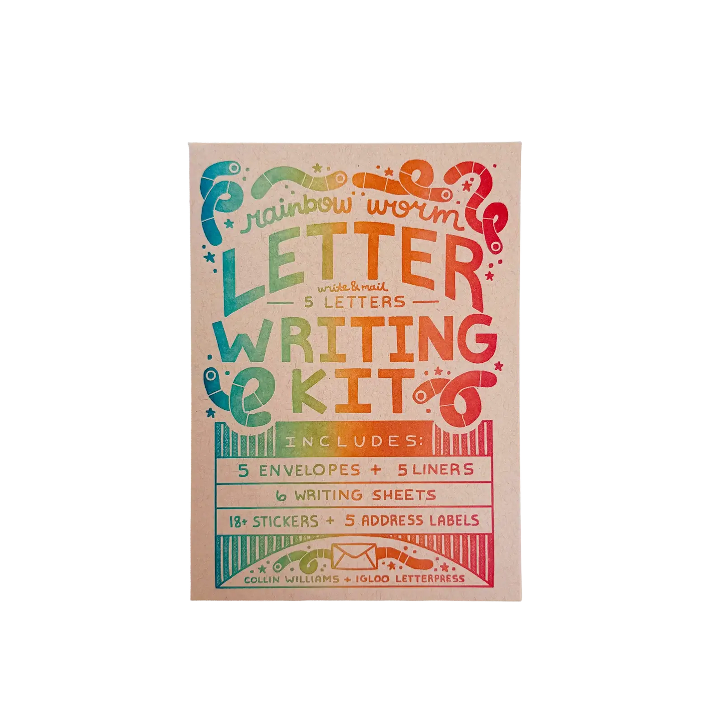 Rainbow Worms Letter Writing Kit