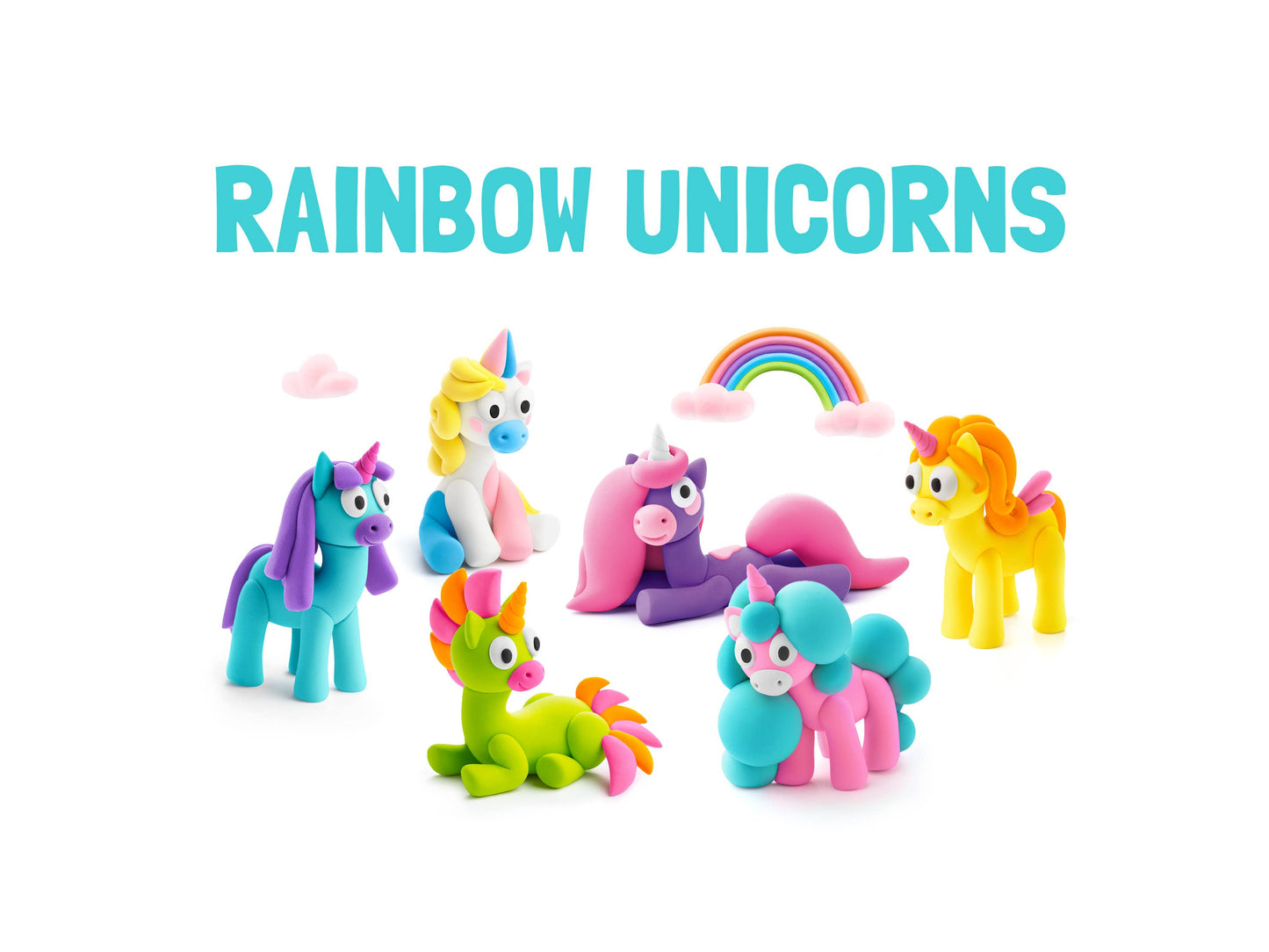 Hey Clay Rainbow Unicorns - NEW