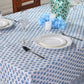 Apatite Blue Hand Block Printed Cotton tablecloth