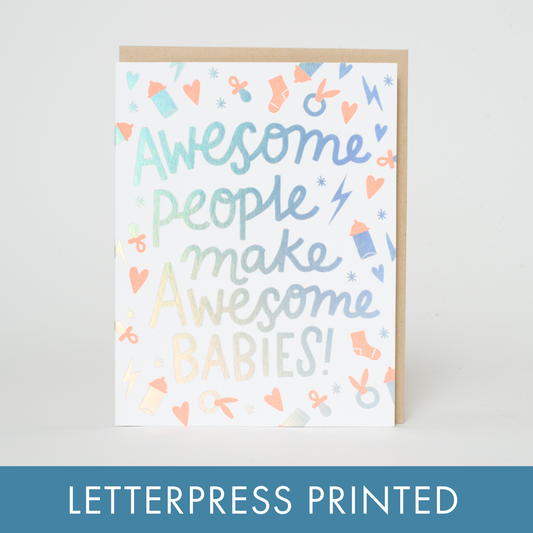 Awesome Babies Congrats Letterpress Greeting Card by Hello!Lucky