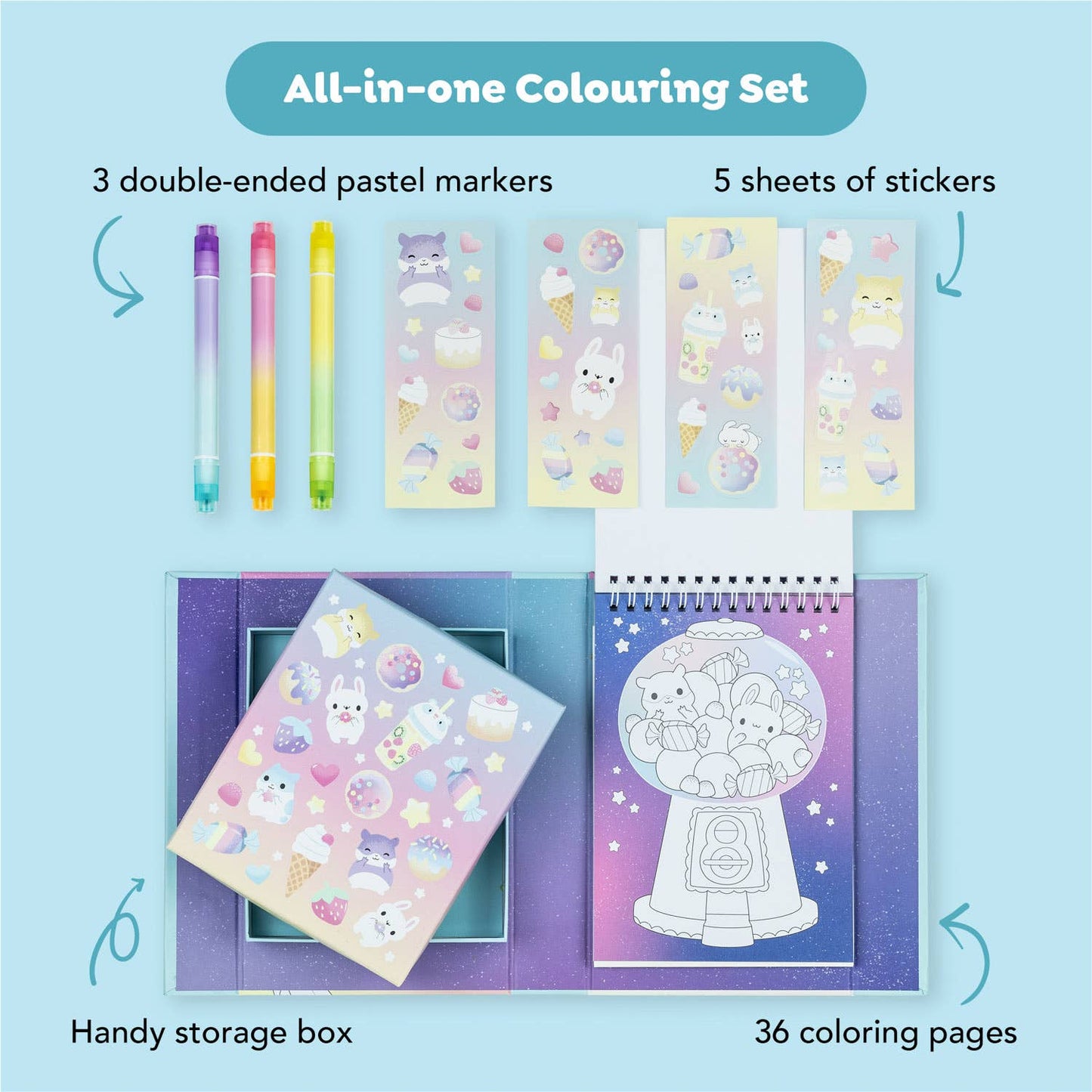 Pastel Coloring Set - Kawaii Café
