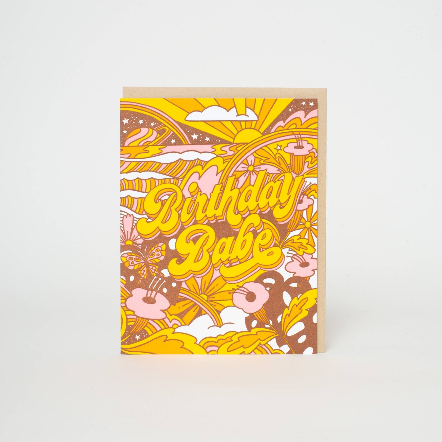 Birthday Babe Psychedelic Letterpress Greeting Card by Hello!Lucky
