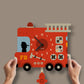 Fire Truck Pendulum Clock - Wood