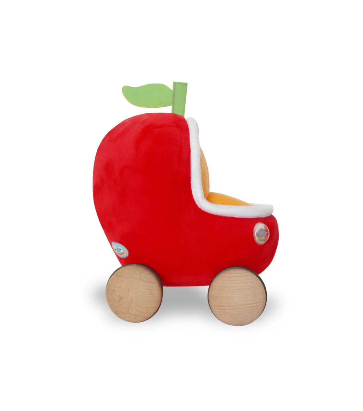 LOWLY WORM SOFT TOY WITH APPLECAR