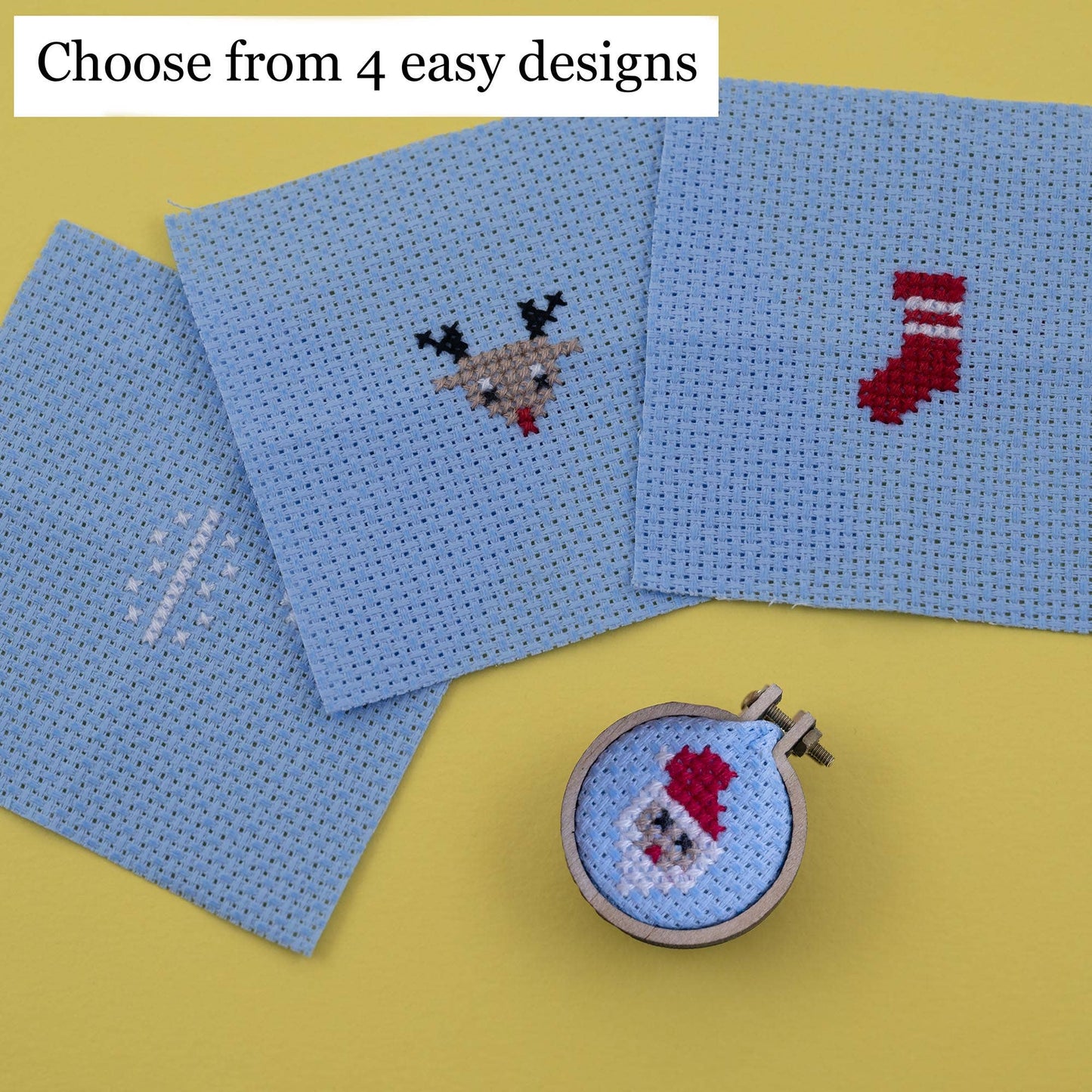 Christmas Baubles Ho Ho Ho Cross Stitch Kit In A Matchbox