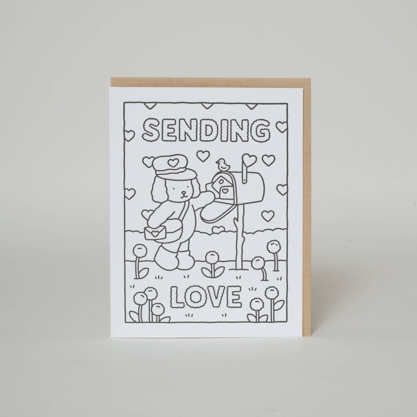 Sending Love Puppy Coloring Greeting Card by Bobbie Goods