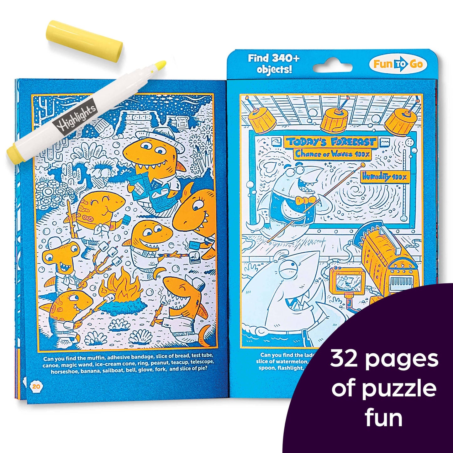 Neon Shark Hidden Pictures Puzzles