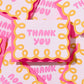 Box Set—Letterpress Scallop Thank You Notecard—Coquette Pink