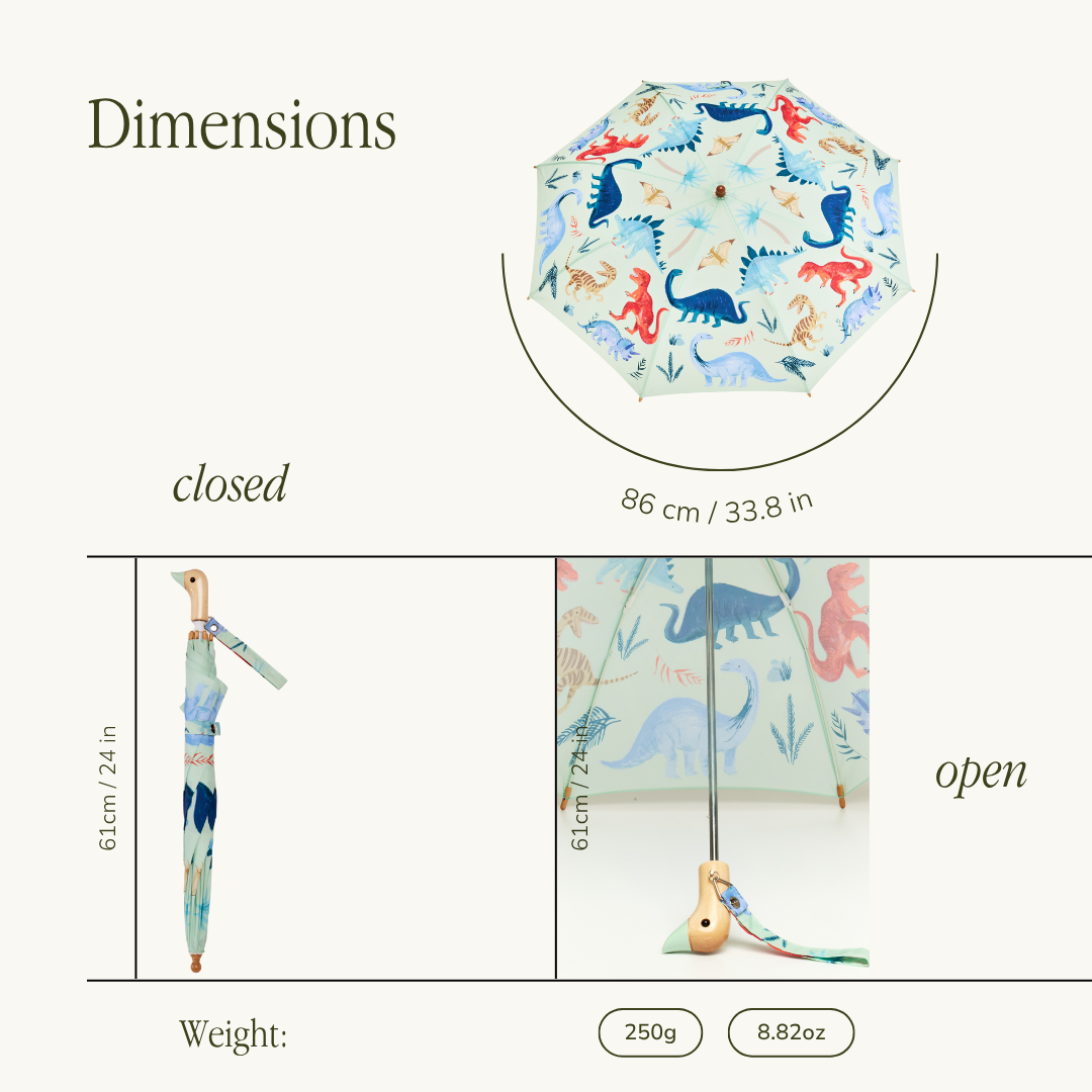 Meri Meri  Kids Duck Umbrella- Dinosaur, Happy Pop & Rainbow