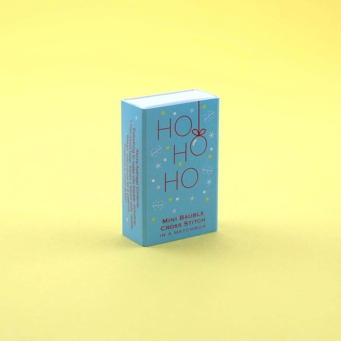 Christmas Baubles Ho Ho Ho Cross Stitch Kit In A Matchbox