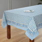 Apatite Blue Hand Block Printed Cotton tablecloth