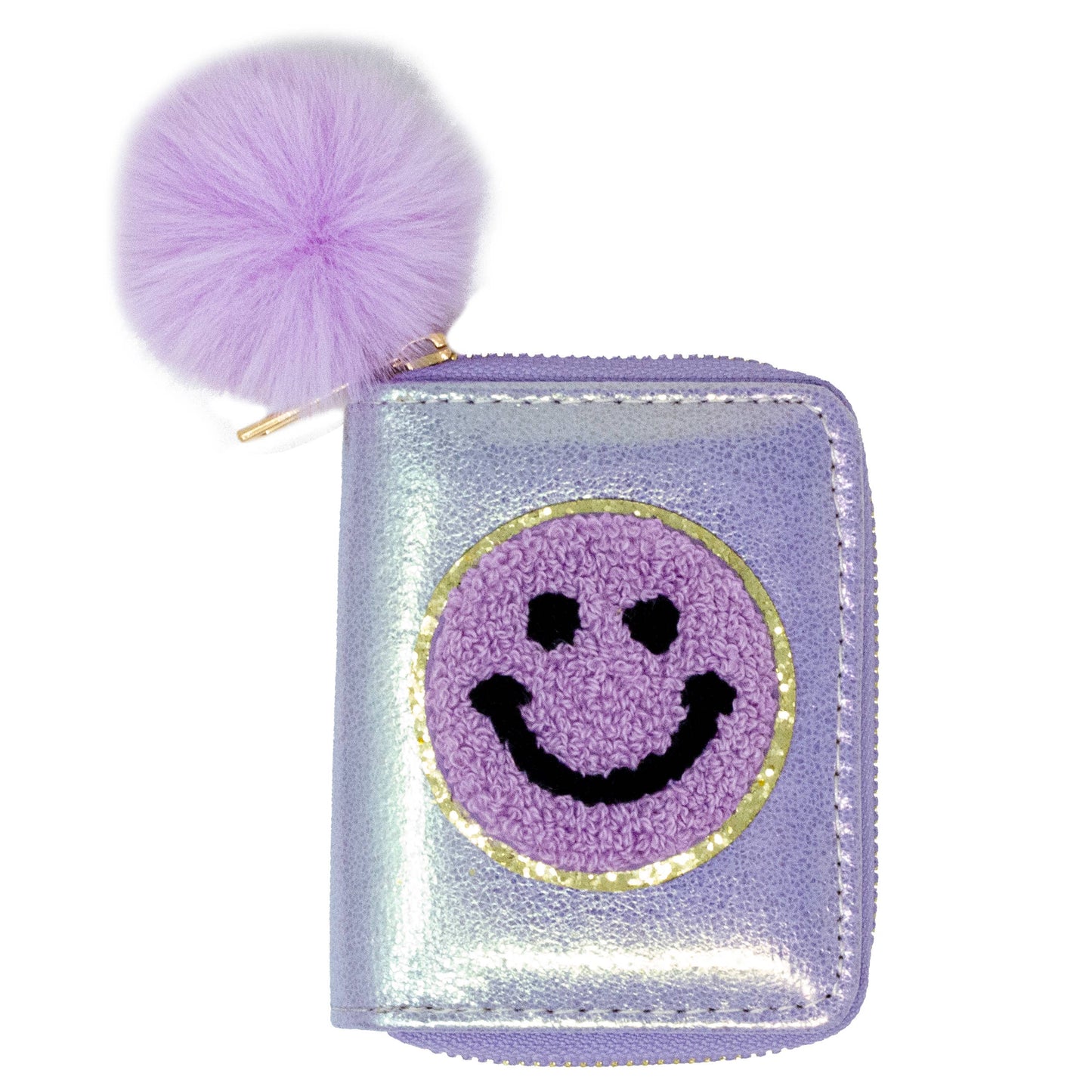 Shiny Happy Face Smile Wallet: Hot Pink