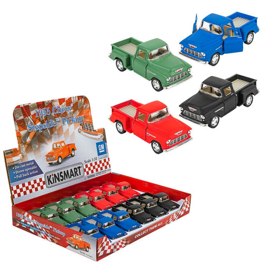 5" Diecast 1955 Chevy Stepside Pick Up 12/Disp