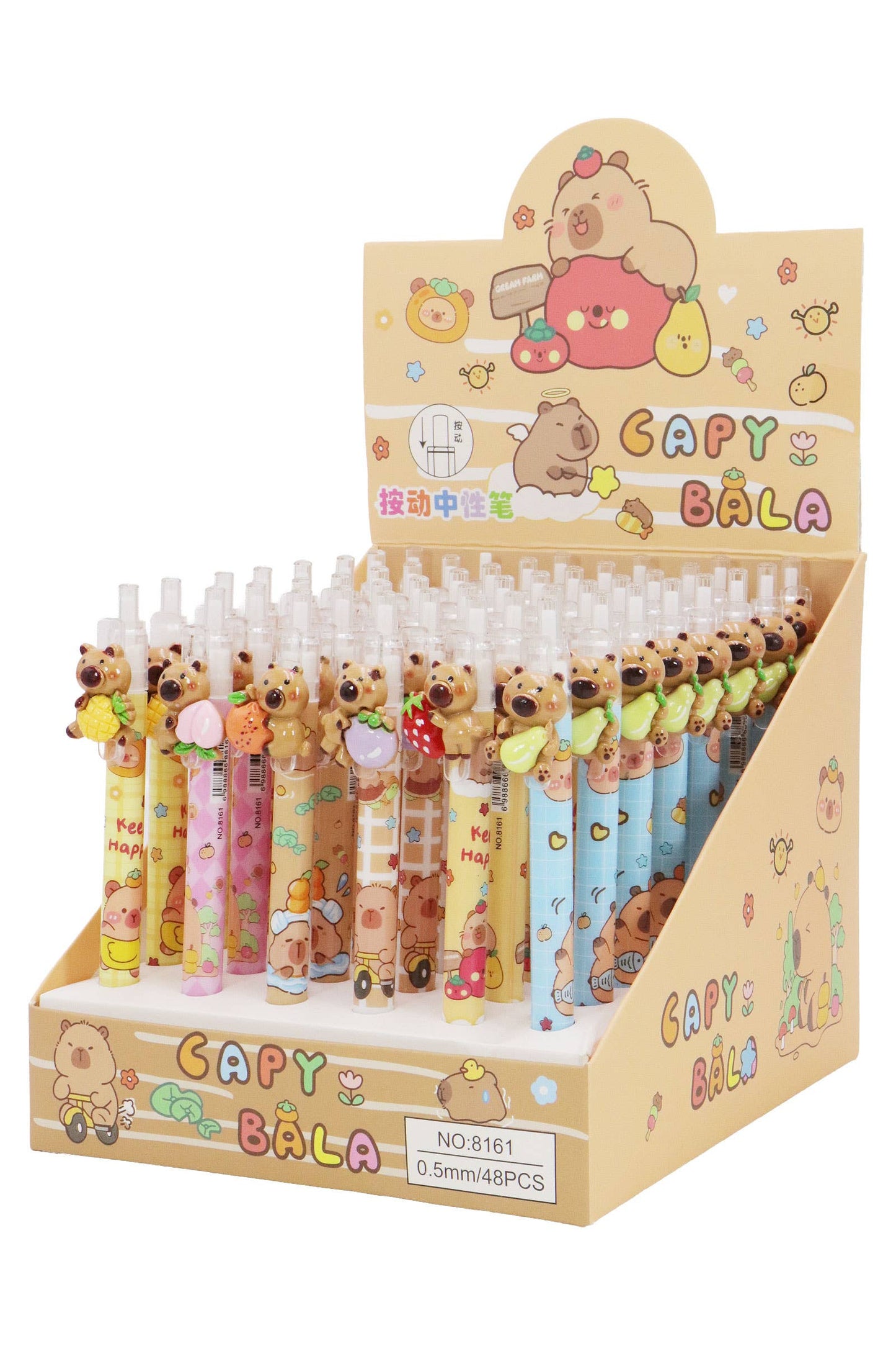 Capybara Resin Charm Click Pen - 48 Pcs