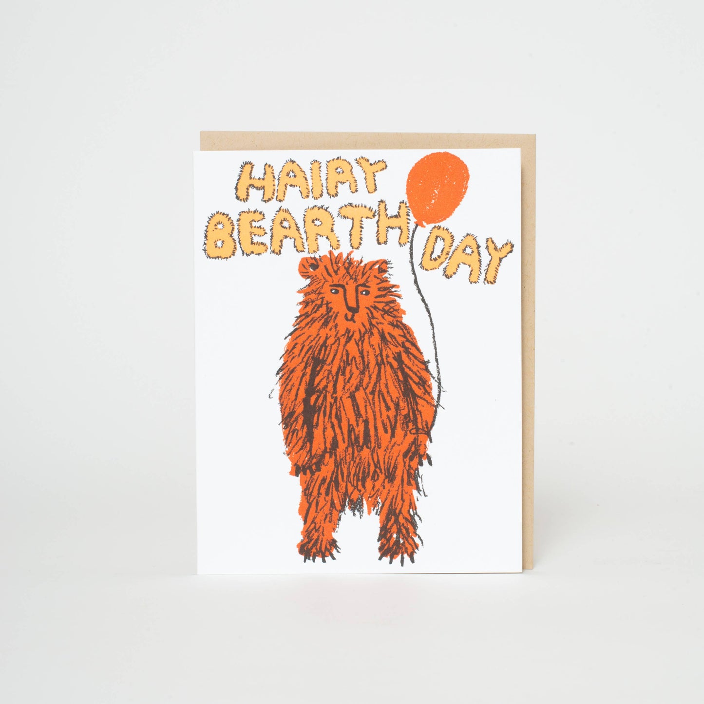 Birthday Bear Punny Letterpress Greeting Card by Egg Press