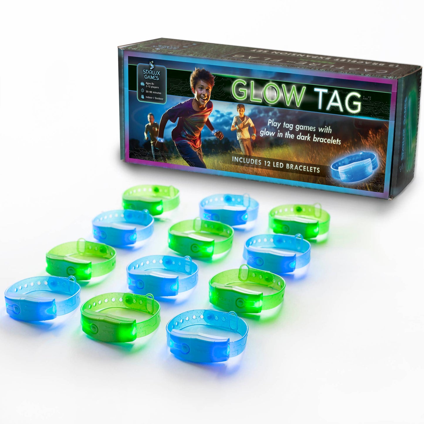 Glow Tag – With 12 Glow in the Dark Game Options