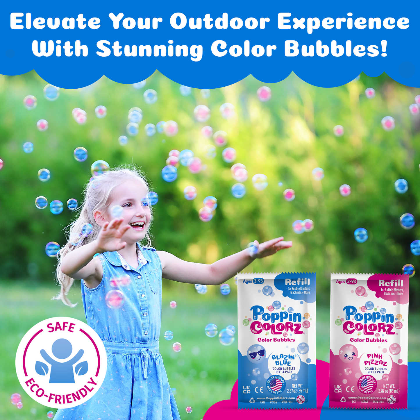 PoppinColorz Hydra: 2-in-1 Water Gun & Color Bubble Blaster