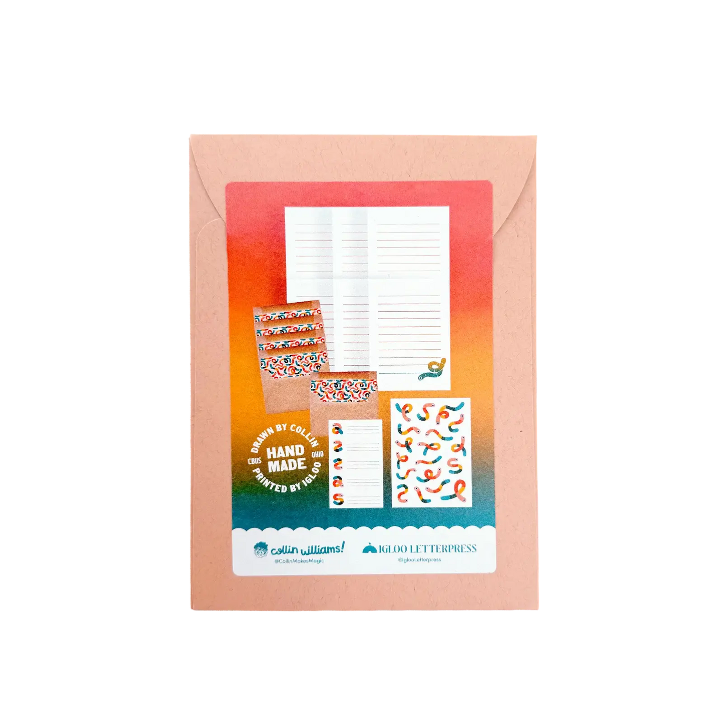 Rainbow Worms Letter Writing Kit