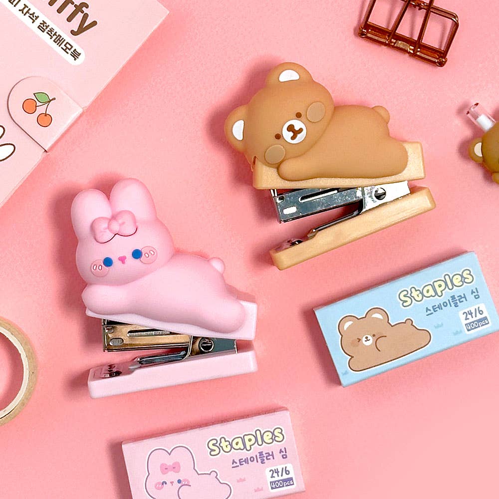Animal Figure Stapler Set – Cute Bunny & Bear Edition