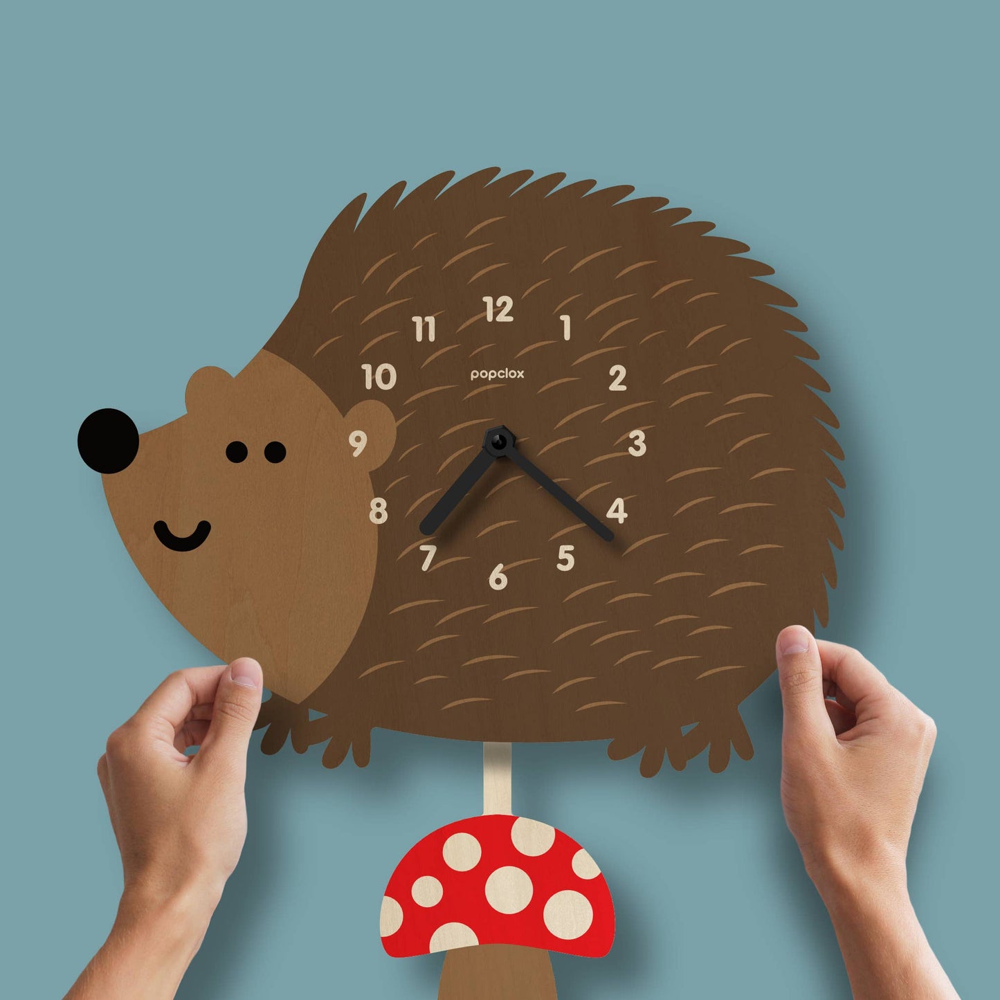Hedgehog Pendulum Clock - Wood