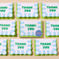 Box Set—Letterpress Scallop Thank You Notecard—Coquette B/G