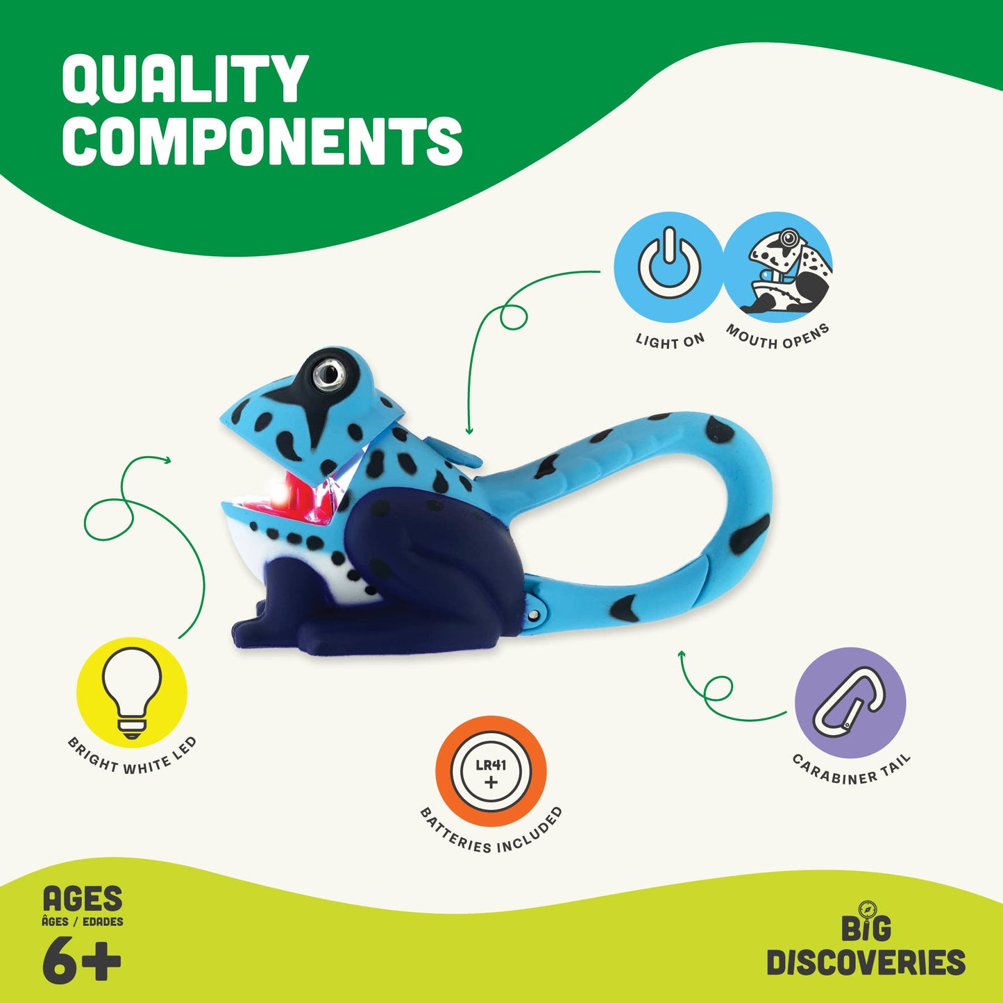 LifeLight Animal Carabiner Flashlight - Blue Frog