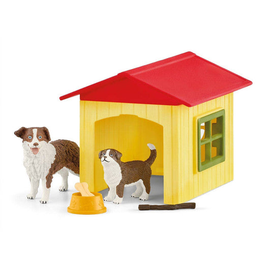 Friendly Dog House Farm Figurine Toys Play Set