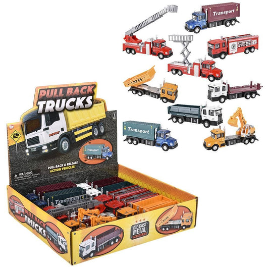 6" Diecast Pull Back Truck Assortment  12/Disp