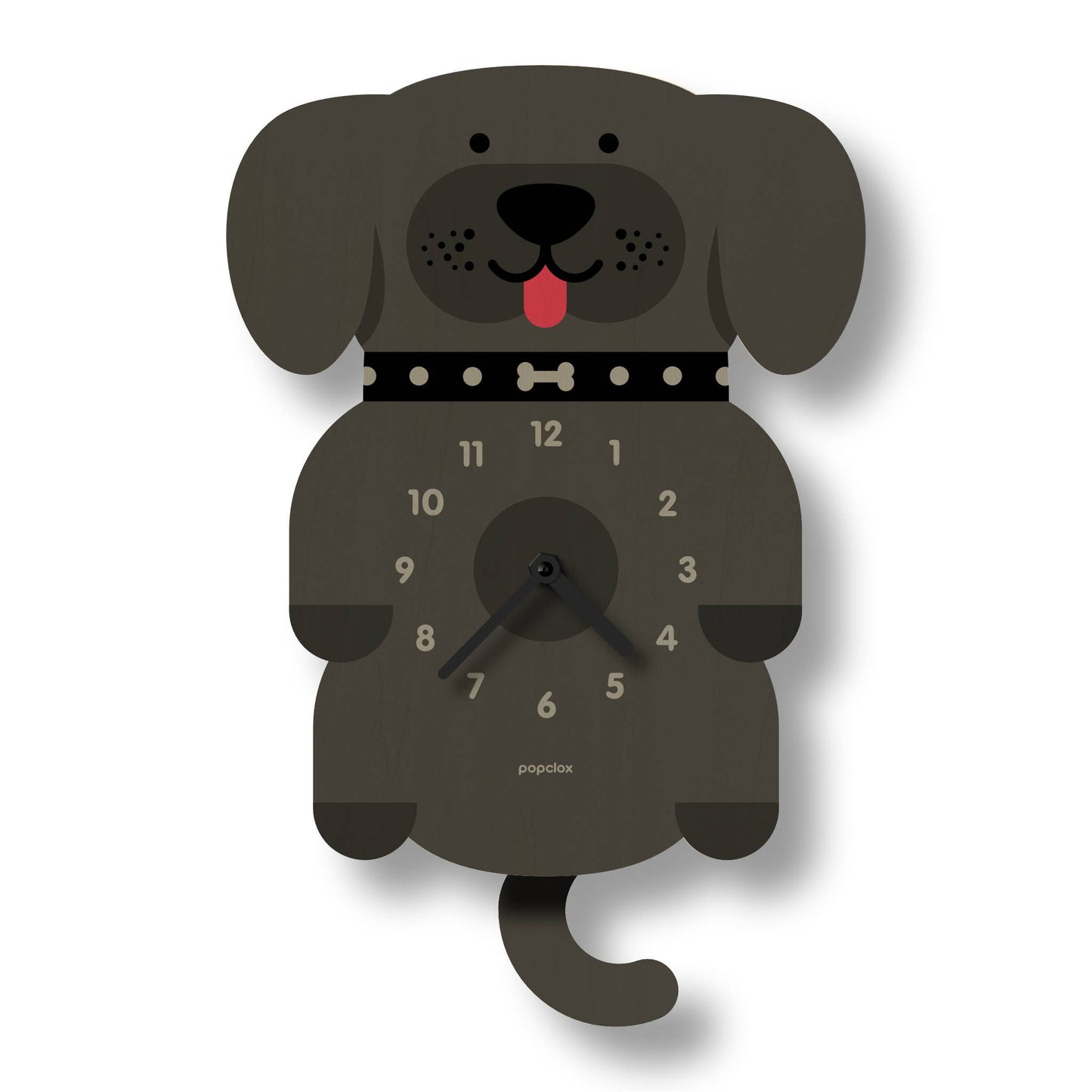 Puppy Pendulum Clock - Wood: Brown