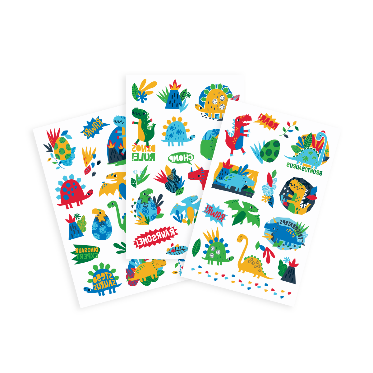 Tattoo Palooza: Temporary Tattoos - Dino. Days (3 Sheet Set)
