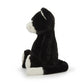 Bashful Black & White Kitten Original- Medium