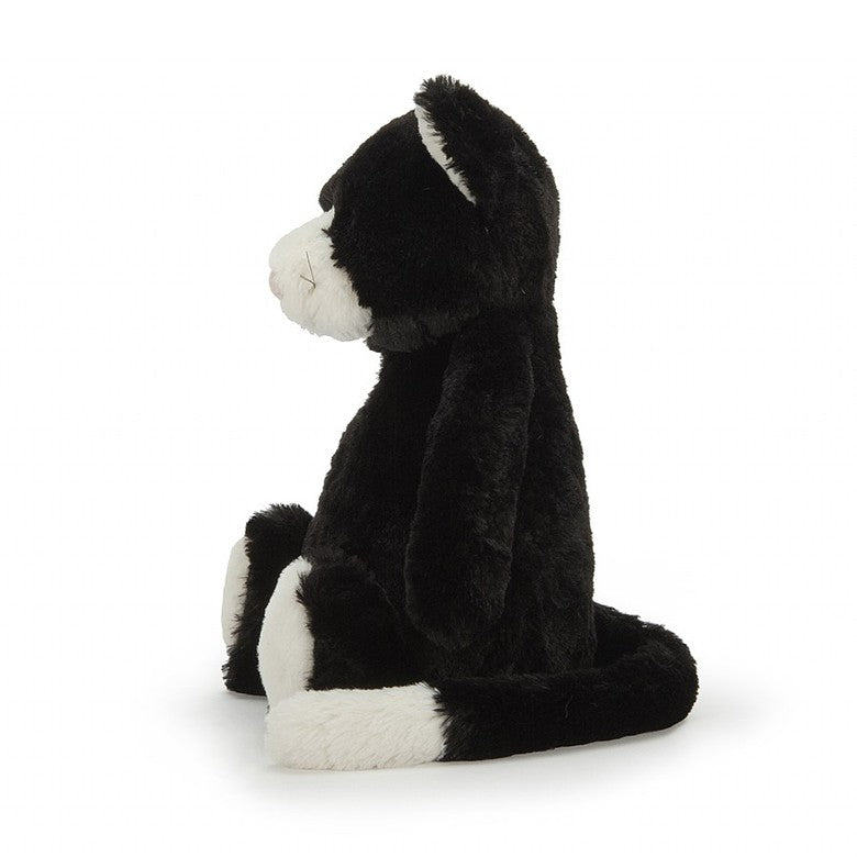 Bashful Black & White Kitten Original- Medium