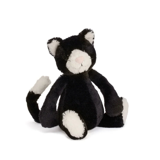 Bashful Black & White Kitten Original- Medium