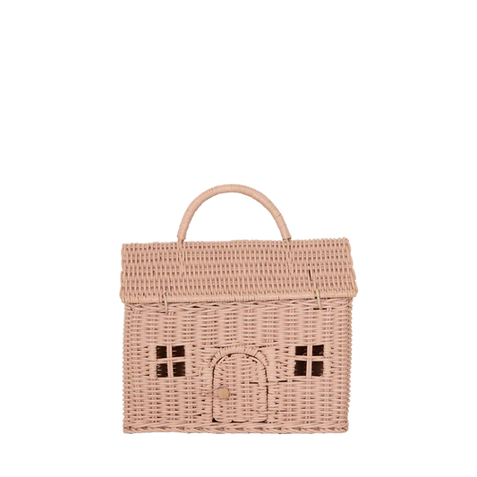 Rattan Casa Clutch in Rose