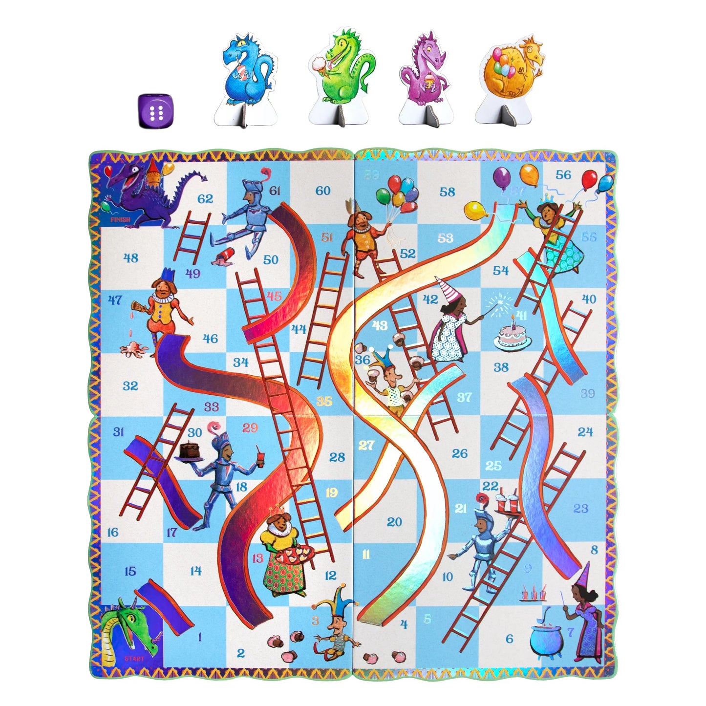 Slips & Ladders Dragon Shaped Game- Dragon Edition