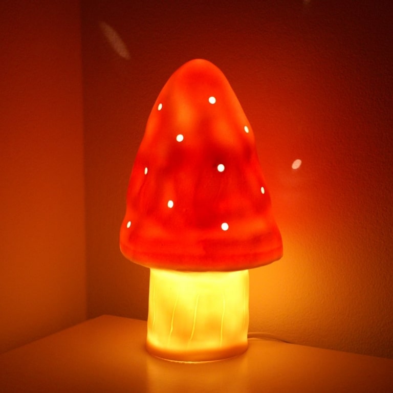Small Red Mushroom Lamp with Plug