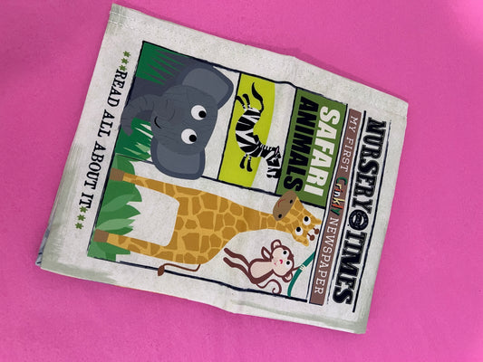Nursery Times Crinkly Newspaper - Safari Animals