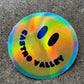 Holographic Smiley Face Castro Valley Sticker