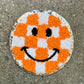 Smiley Orange Checkerboard Patch