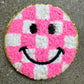 Smiley Pink Checkerboard Patch