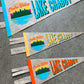 Lake Chabot Pennant 9x18 with turquoise blue eding