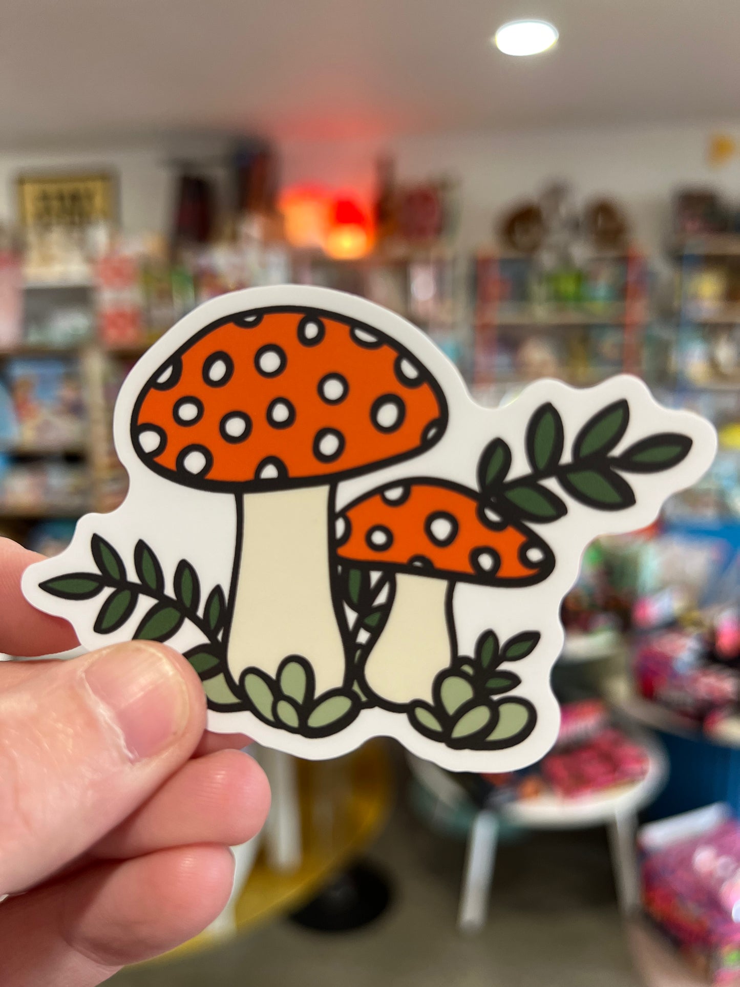 Red Mushroom Sketch Sticker