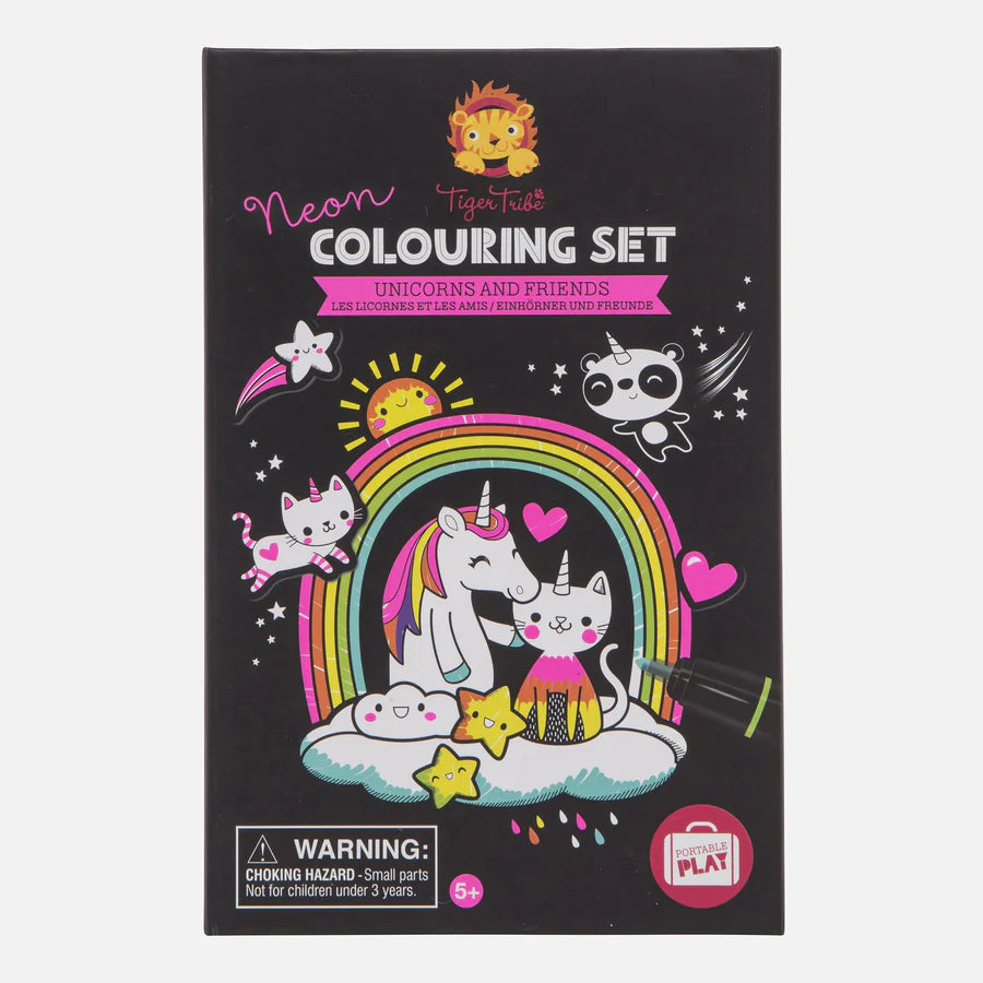 Neon Coloring Set- Unicorns