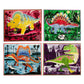 Dinosaurs Ready to Learn- 36 Piece, 4 Jigsaw Puzzle Set- GLOW IN THE DARK