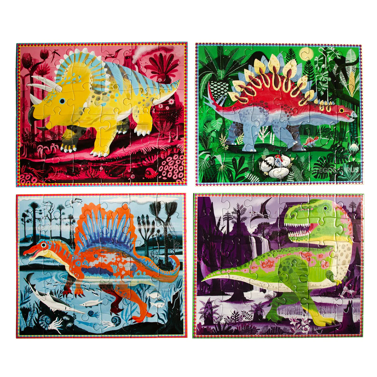 Dinosaurs Ready to Learn- 36 Piece, 4 Jigsaw Puzzle Set- GLOW IN THE DARK
